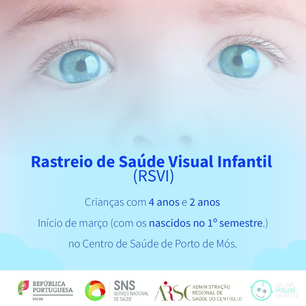 Rastreio de Saúde Visual Infantil para crianças de 2 anos e 4 anos 