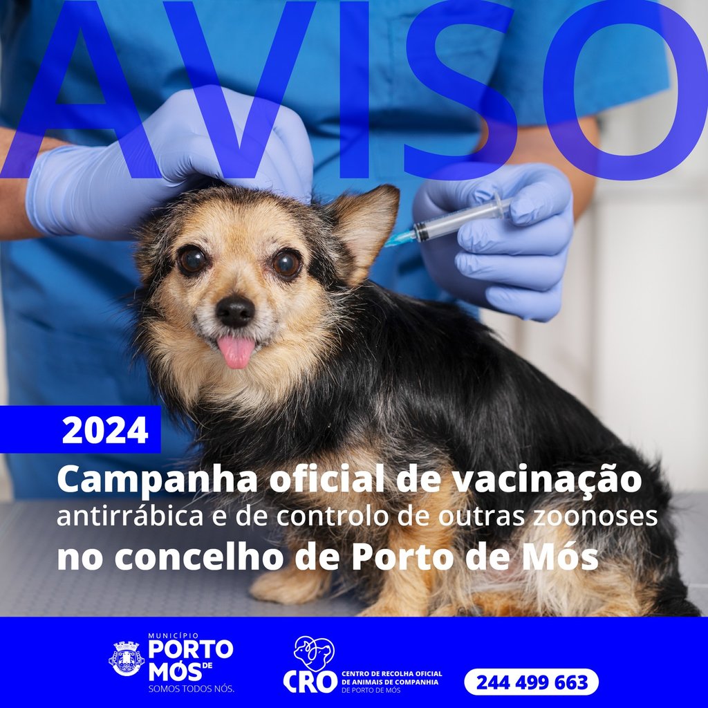 Aviso - Calendário de Vacinação de Animais de Companhia