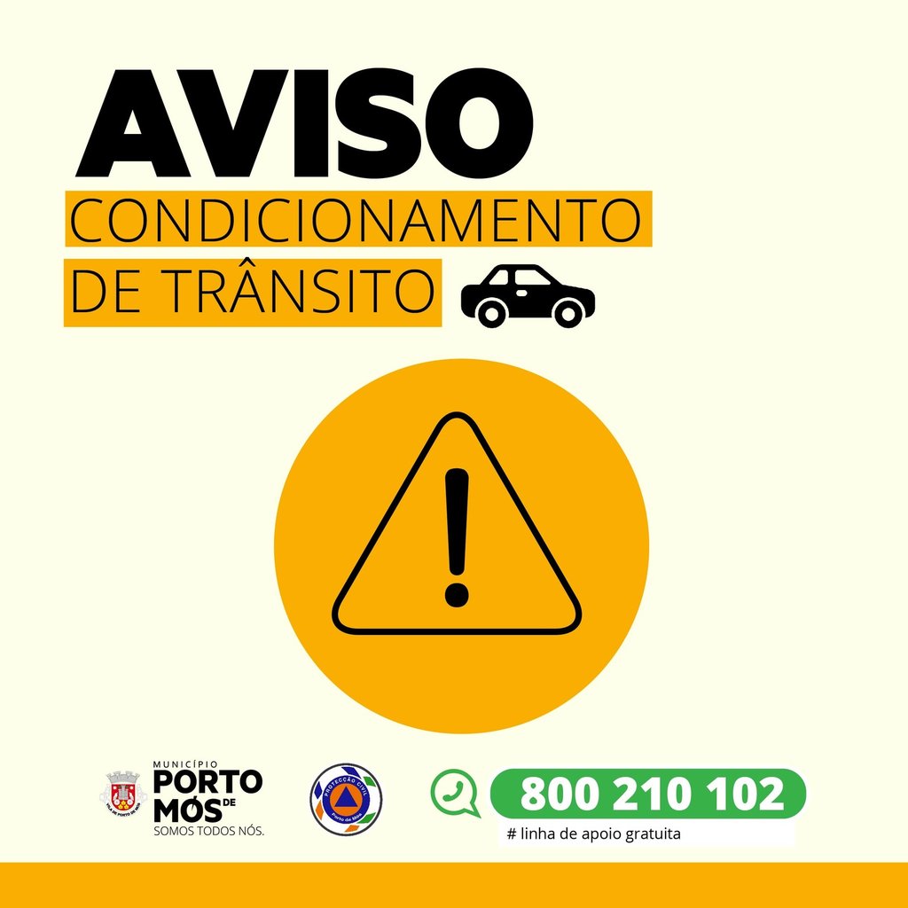 Aviso – Circulação interdita na  Alameda Afonso Henriques em  Porto de Mós 