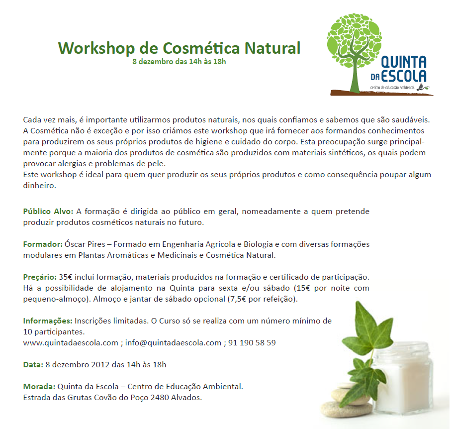 Workshop Cosmética Natural